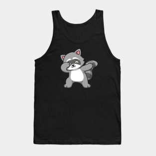 Cute Raccoon Dabbing Cartoon Tank Top